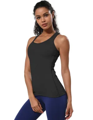 Racerback Athletic Tank Tops heathercharcoal_Running