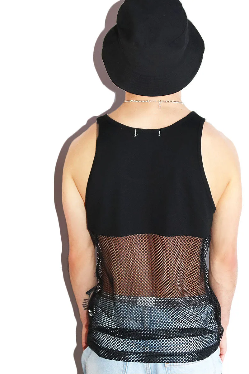 Red Ridge Mesh Racerback Tank- Black