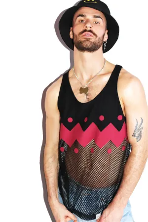 Red Ridge Mesh Racerback Tank- Black