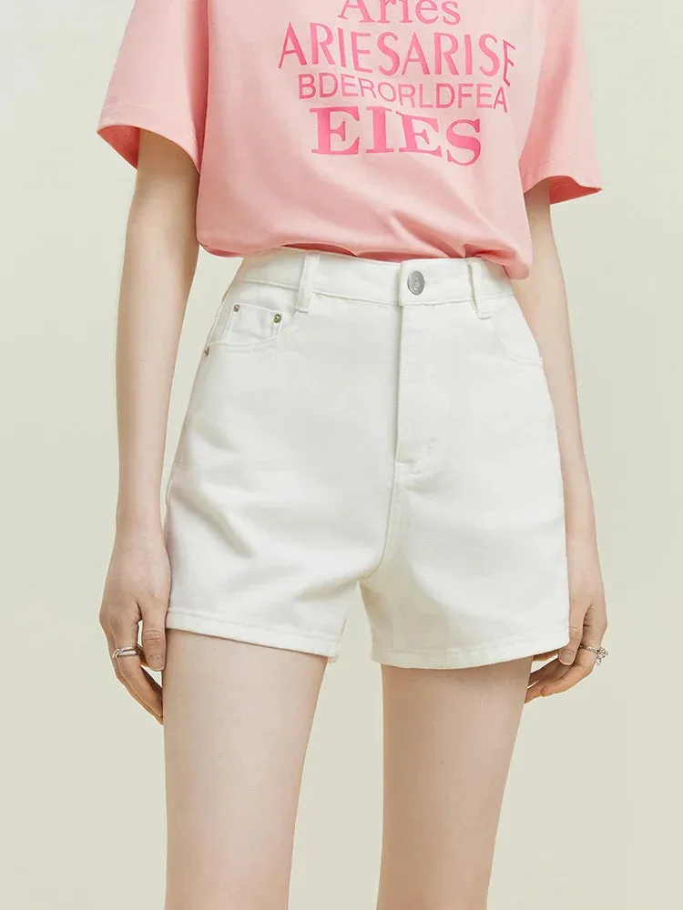 Retro Color Denim Shorts