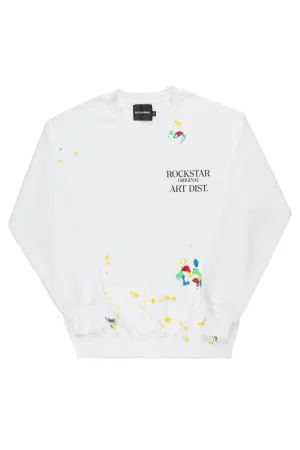 Rockstar Art Dist. White Crewneck