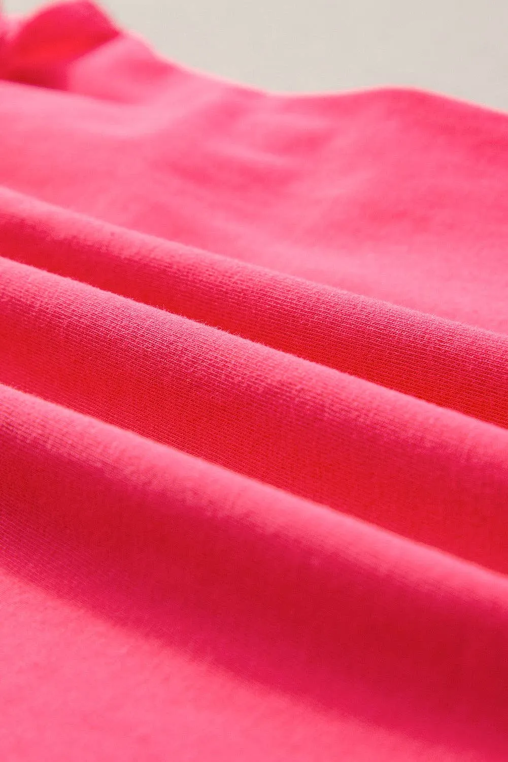 Ruffled Straps Slim Tank Top - Strawberry Pink