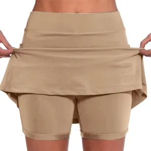 Skorts for Women Lightweight High Waisted Solid Color Athletic Tennis Golf Skirts Summer Yoga Culottes with Pocket 30 Dollar Gift Ideas A8Coffee, S