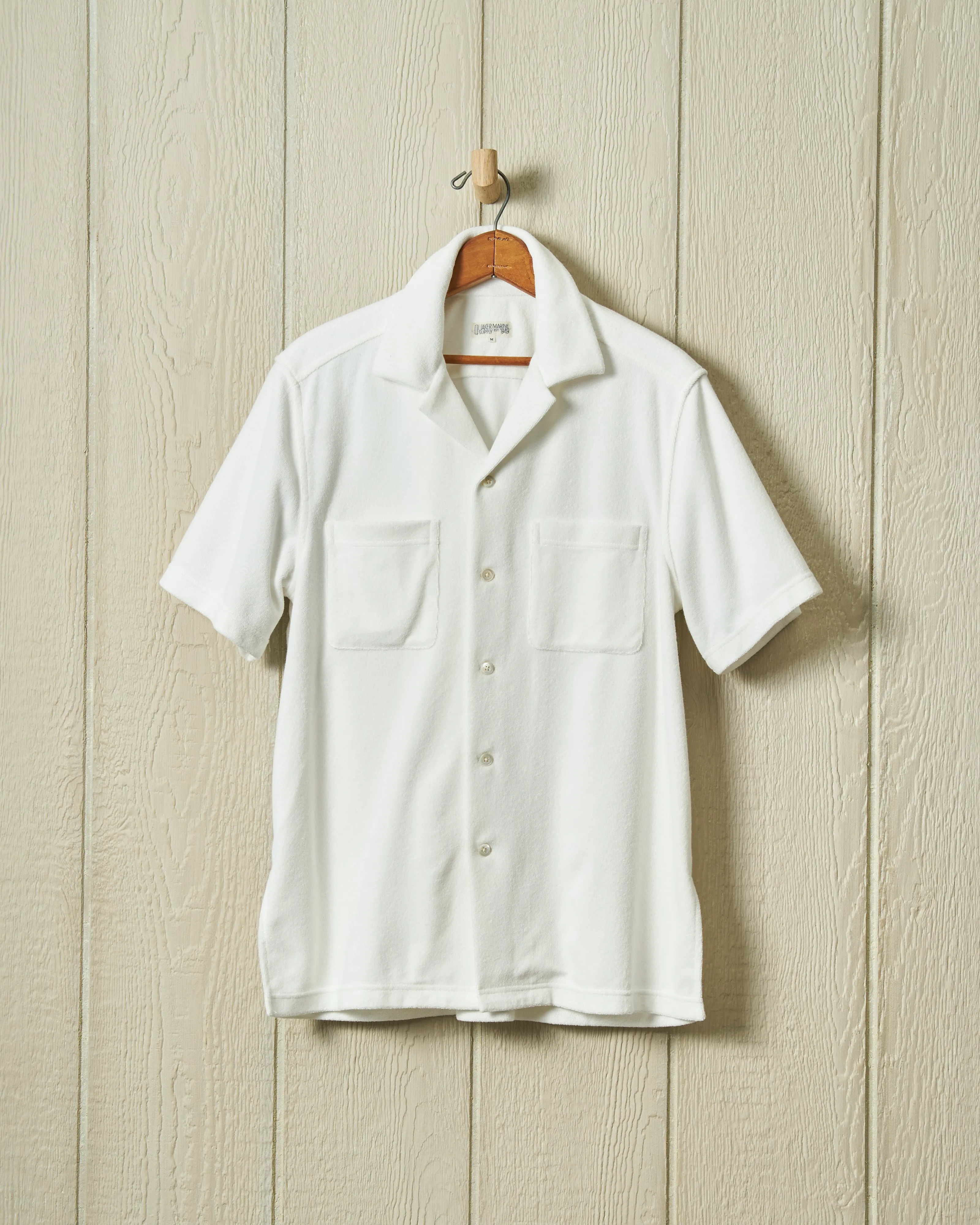 Summer Camp Shirt in White Terrycloth