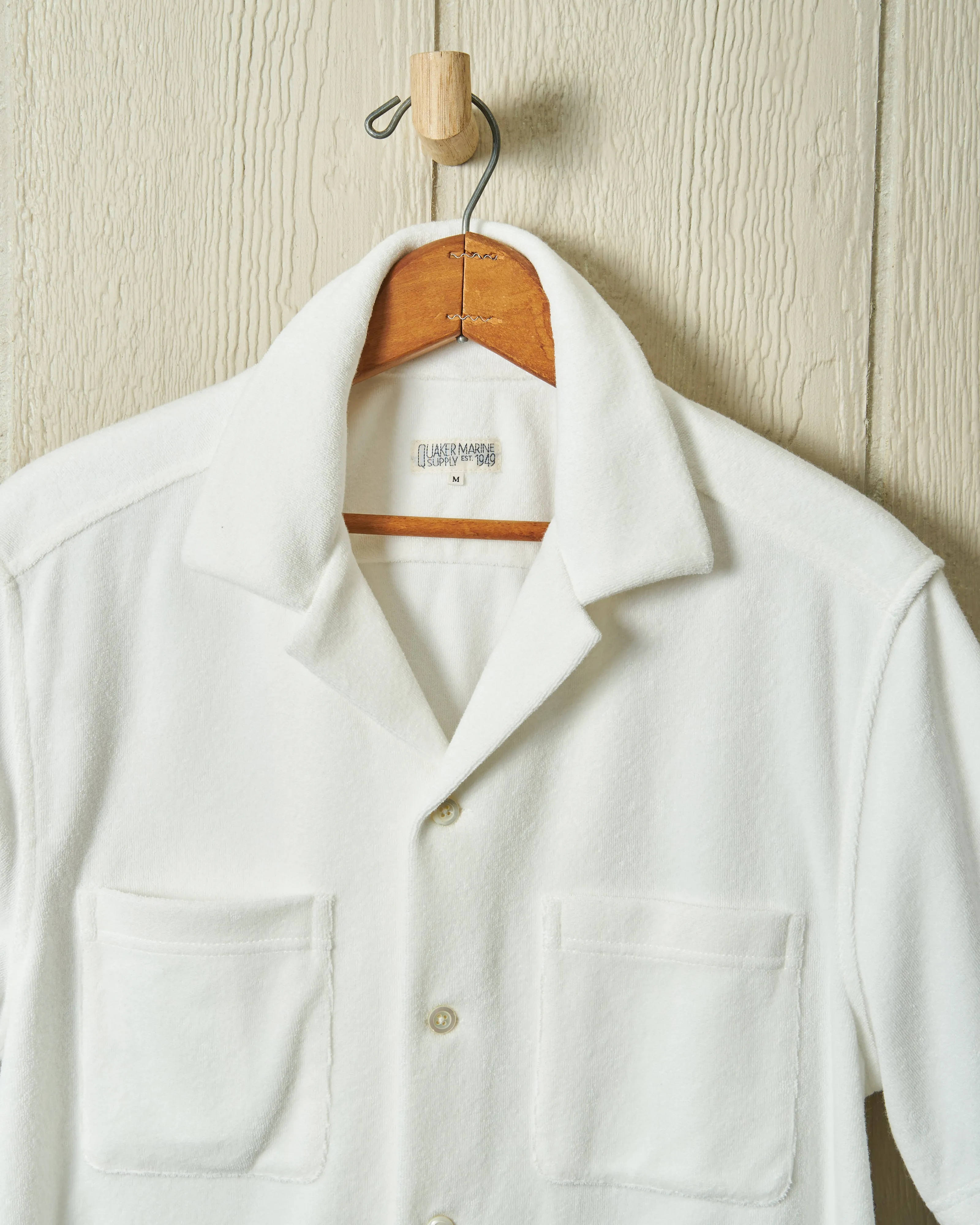 Summer Camp Shirt in White Terrycloth
