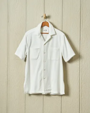 Summer Camp Shirt in White Terrycloth