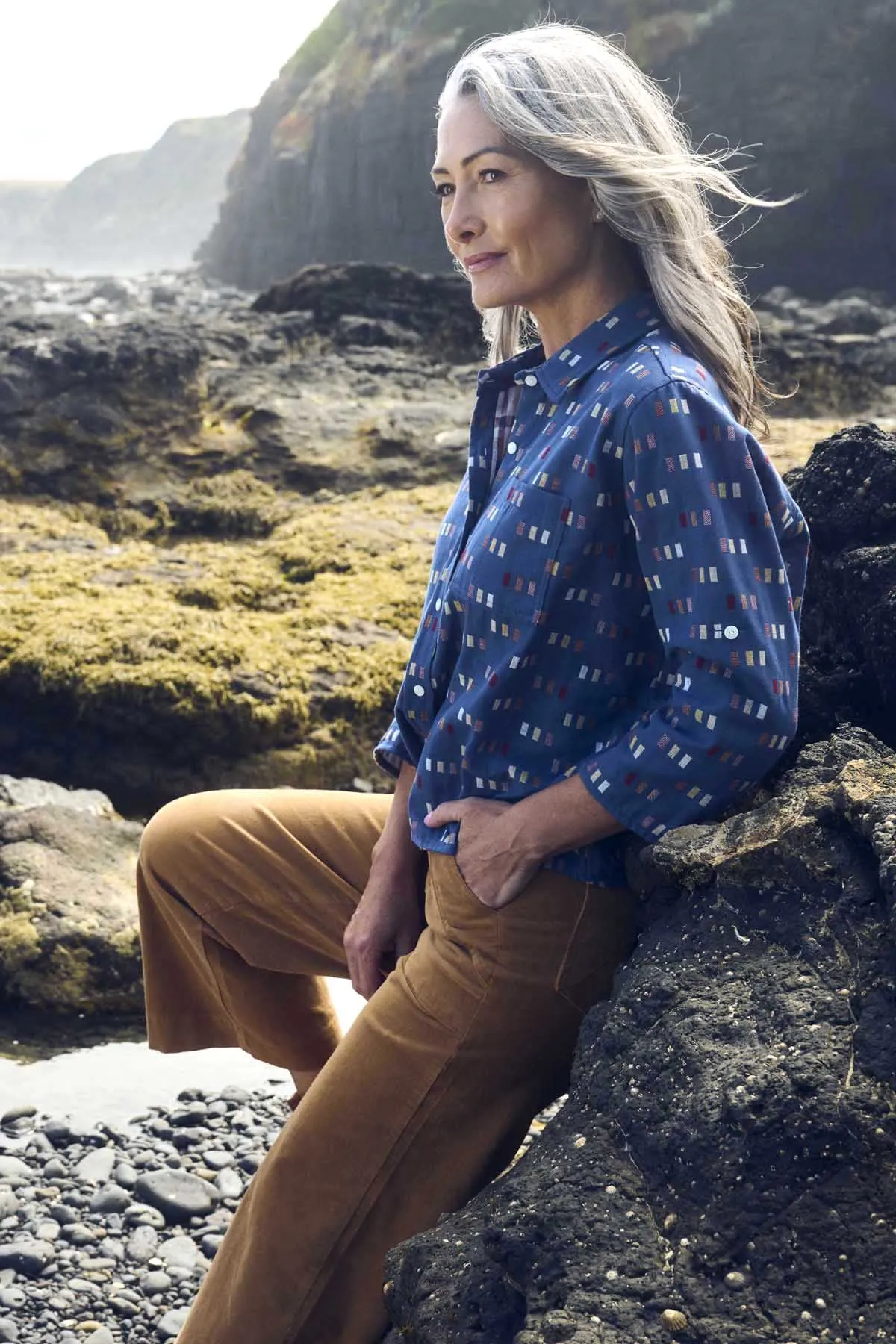 Telegraph Shirt Blue in Woven Cotton