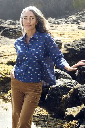 Telegraph Shirt Blue in Woven Cotton