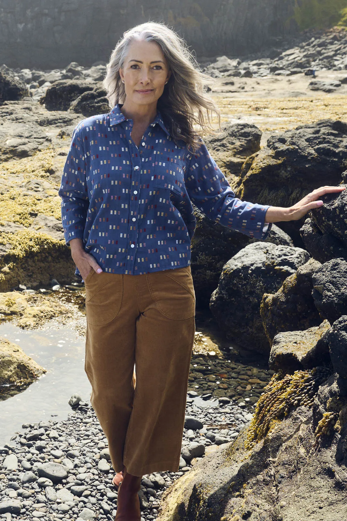 Telegraph Shirt Blue in Woven Cotton