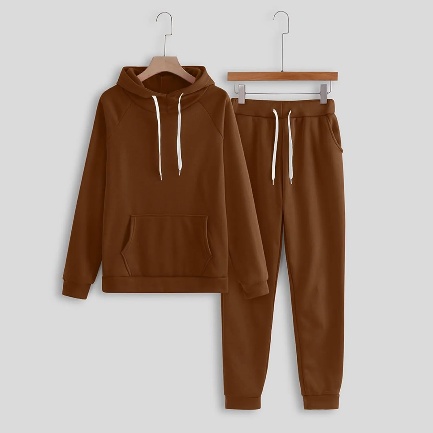 Women 2 Piece Outfits Long Sleeve V Neck Solid Color Travel Sweatshirt Baggy Fall Fashion Sweatpants Outfits
