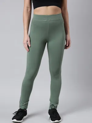 Women Green Slim-Fit Cotton Track Pant