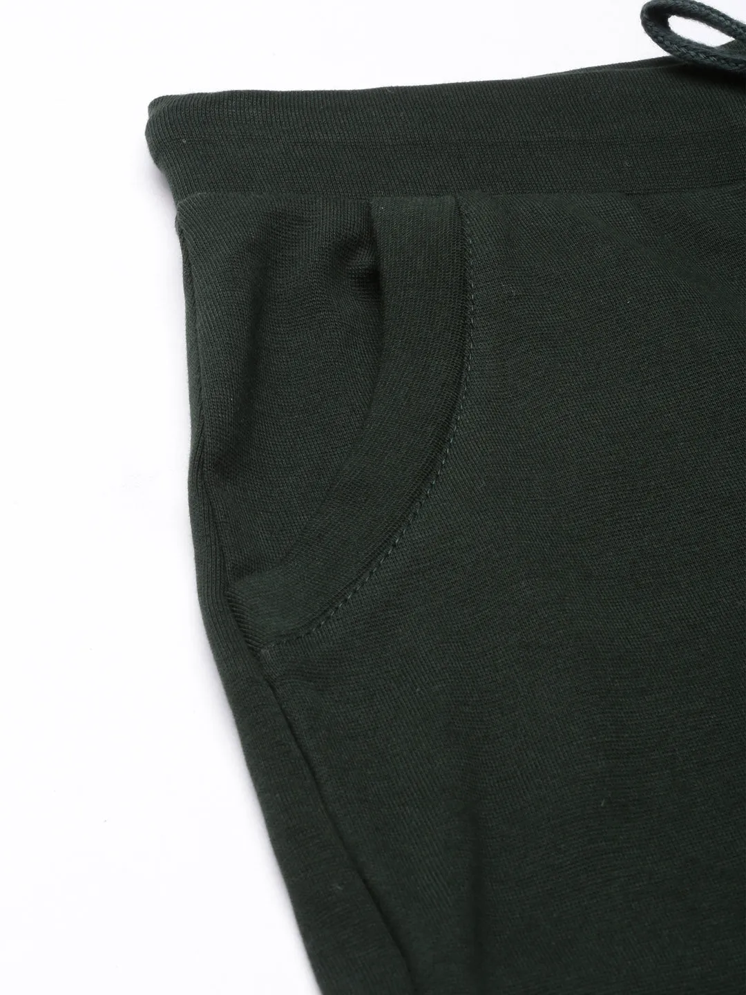 Women Green Slim-Fit Cotton Track Pants