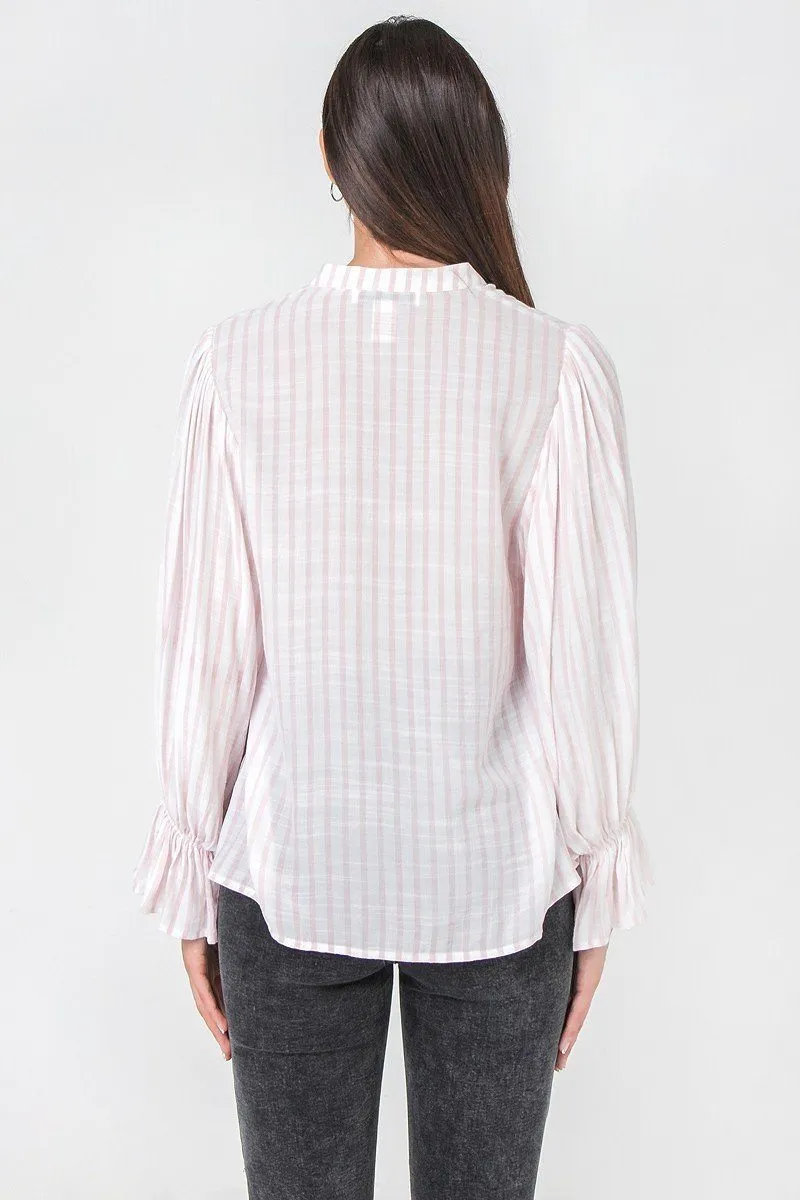 Women's A Floral Eyelet And Solid Mixed Top