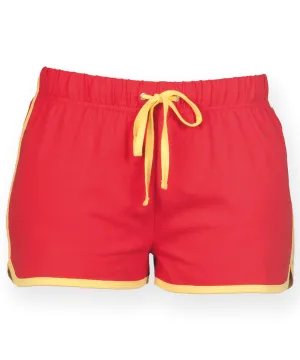 Womens retro shorts | Red/Yellow